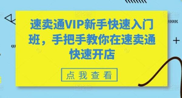 速卖通VIP新手快速入门班，手把手教你在速卖通快速开店