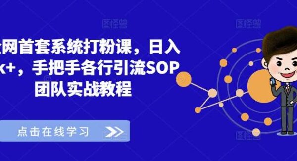 引流SOP团队教程：全网引流实战教程，各行引流秘籍，系统打粉日入3k+