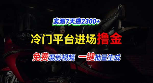 全新冷门平台vivo视频，快速免费进场搞米，通过混剪视频一键批量生成，实测7天撸2300+