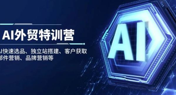 AI外贸特训营：AI快速选品、独立站搭建、客户获取、邮件营销、品牌营销等