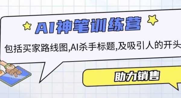 AI销售训练营，包括买家路线图, AI杀手标题,及吸引人的开头，助力销售