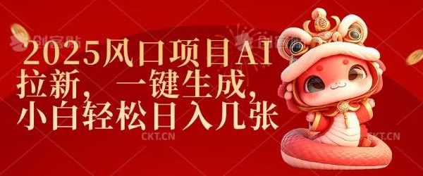 2025风口项目AI拉新，一键生成，小白轻松日入几张