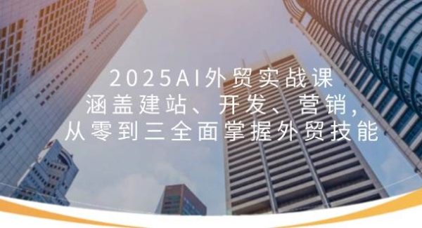 2025AI外贸实战课：涵盖建站、开发、营销, 从零到三全面掌握外贸技能