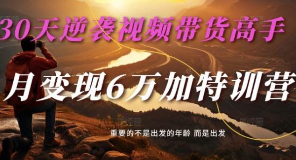 2025视频带货30天逆袭视频带货高手，单月变现6万加特训营
