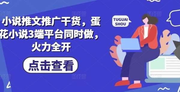 小说推文推广干货，蛋花小说3端平台同时做，火力全开