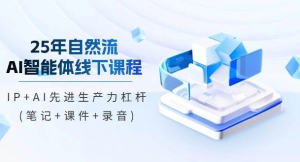 25年自然流AI智能体线下课程，IP+AI先进生产力杠杆(笔记+课件+录音)