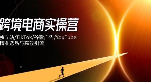 跨境电商实操营：独立站/TikTok/谷歌广告/YouTube，精准选品与高效引流