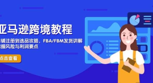 亚马逊跨境教程，店铺注册到选品攻略，FBA/FBM发货讲解，把握风险与利润