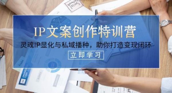IP文案创作特训营，灵魂IP显化与私域播种，助你打造变现闭环（14节课）