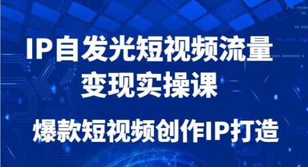 IP自发光短视频流量变现实操课，爆款短视频创作IP打造