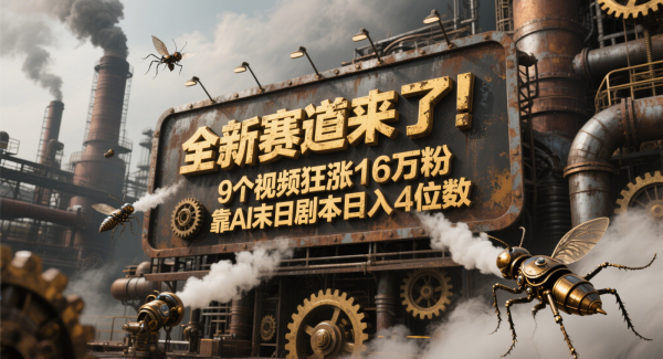 全新赛道来了！9个视频狂涨16万粉，靠AI末日剧本日入4位数，评论区爆肝追更！