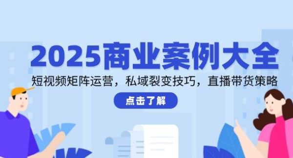 2025商业案例大全，短视频矩阵运营，私域裂变技巧，直播带货策略