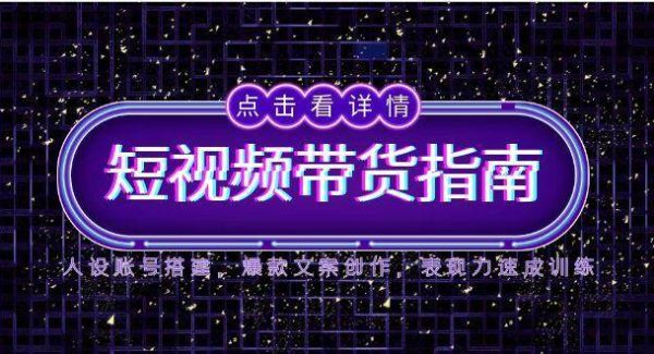 2025短视频带货指南，人设账号搭建，爆款文案创作，表现力速成训练