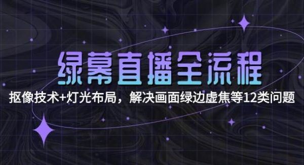 绿幕直播全流程：抠像技术+灯光布局，解决画面绿边虚焦等12类问题