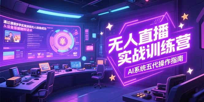 （15315期）无人直播实操训练营，从设备搭建到话术，AI系统五代操作指南(7月更新)