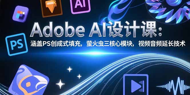 （15469期）Adobe AI设计课：涵盖PS创成式填充，萤火虫三核心模块，视频音频延长技术