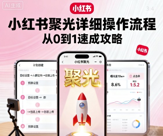 小红书聚光详细操作流程，小红书聚光从0到1速成攻略